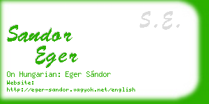 sandor eger business card